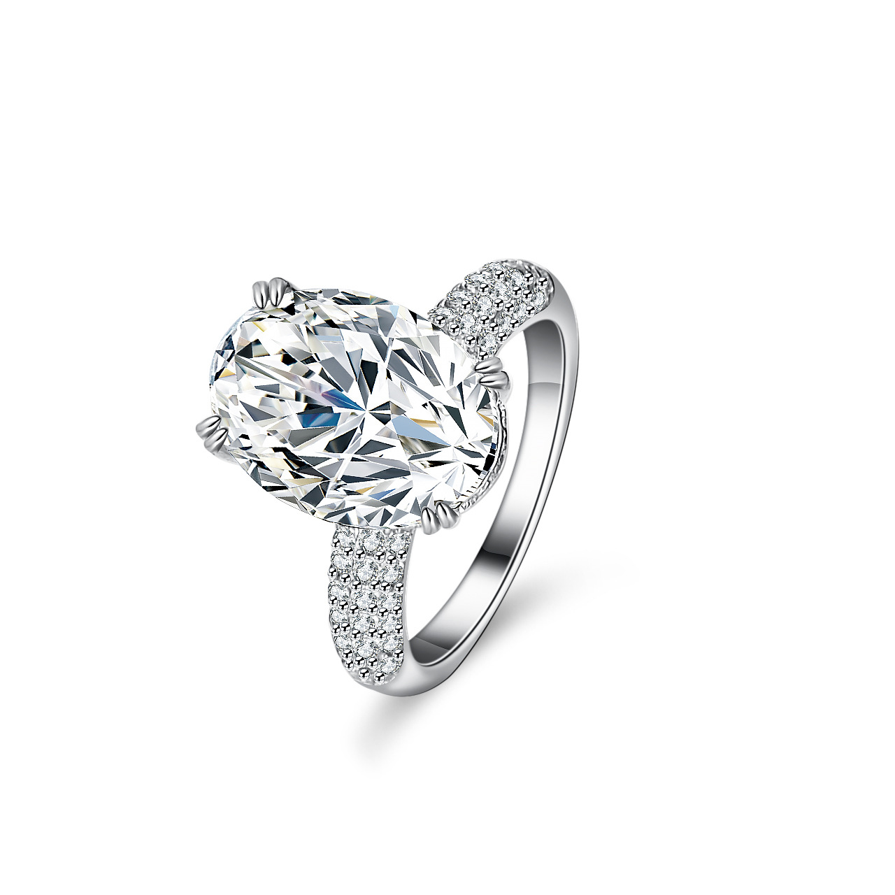 Moissanite Engagement Ring 1 Carat - Anillo de moissanita con incrustaciones de