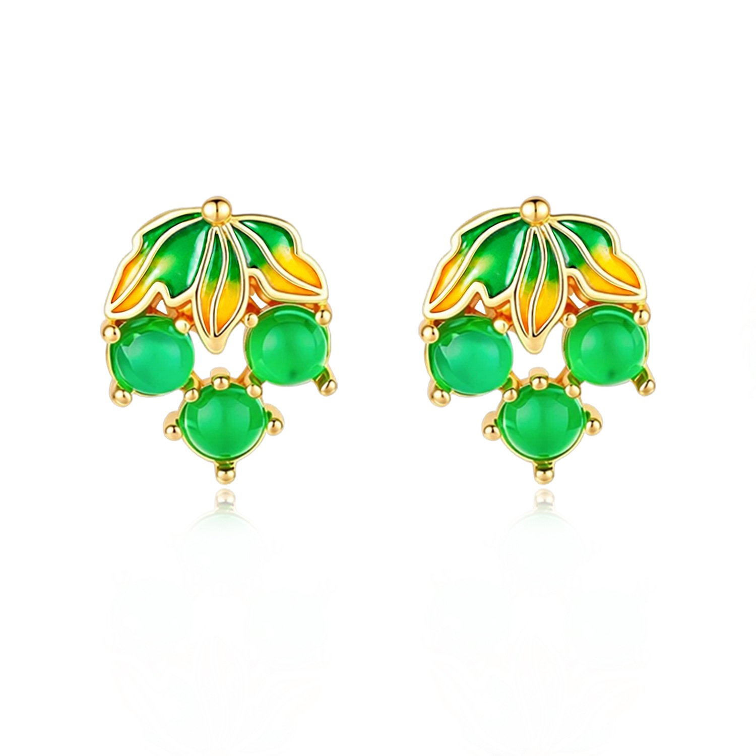 Earrings - Pendientes de jade birmano con forma