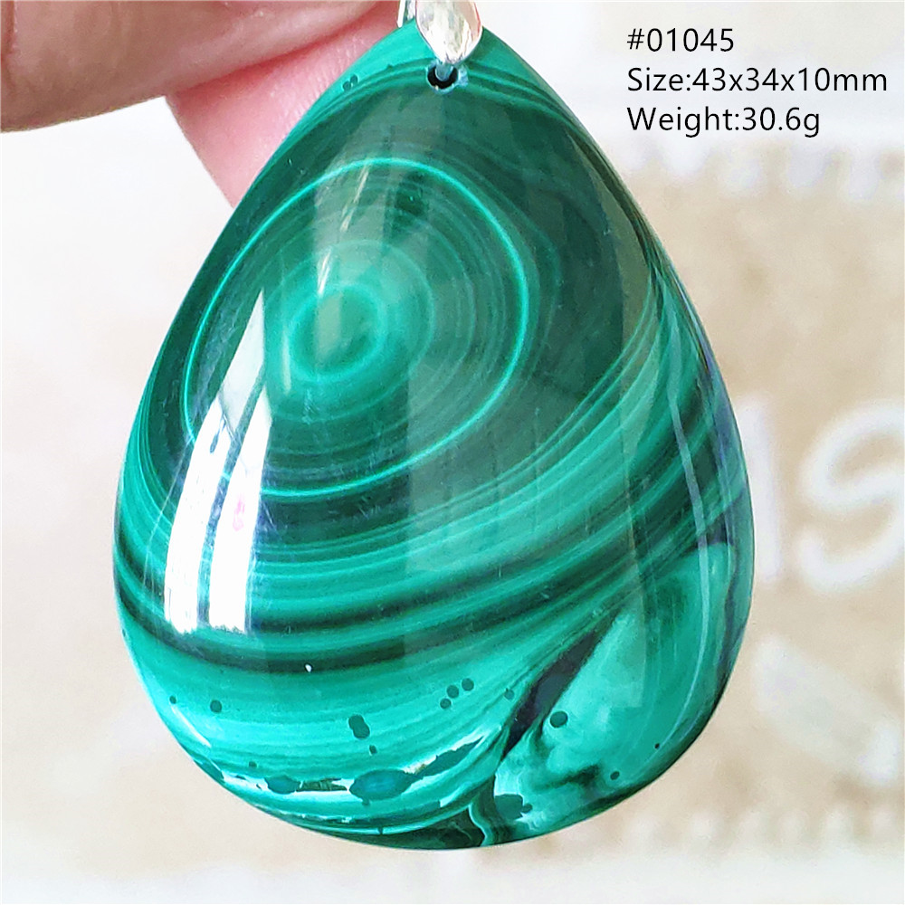 925 Sterling Silver Chain Necklace Men - Colgante de crisocola de malaquita verde