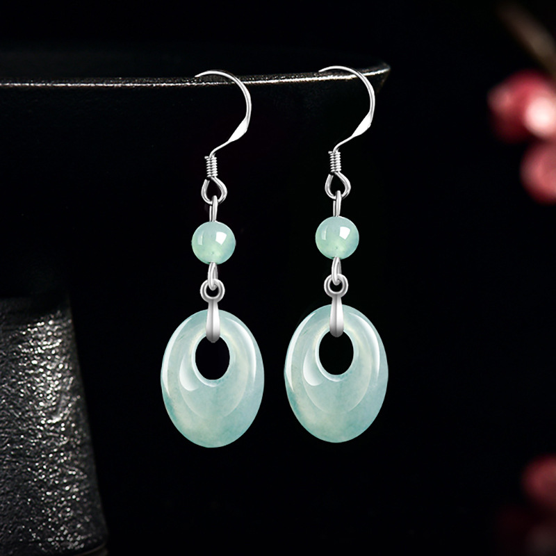 Earrings - Pendientes de anillo de jadeíta de