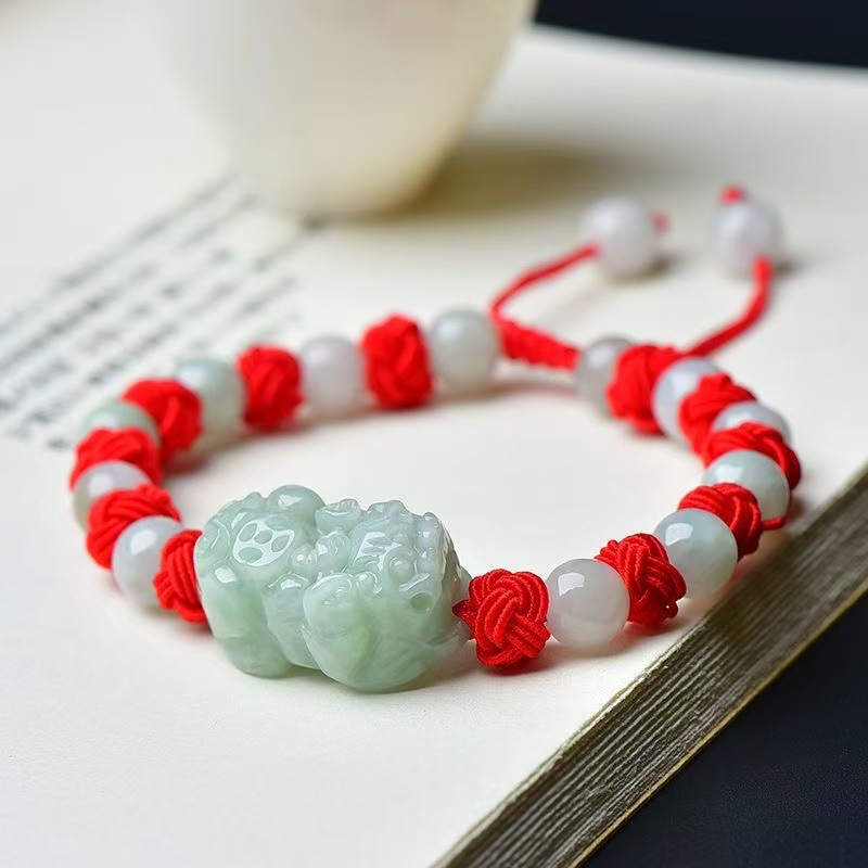 Bracelets - Pulsera de Jadeíta Birmana Natural Pixiu,