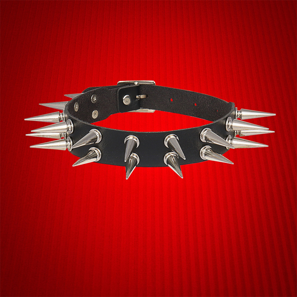 Goth Punk Spike Choker - Gargantilla larga con pinchos para hombre