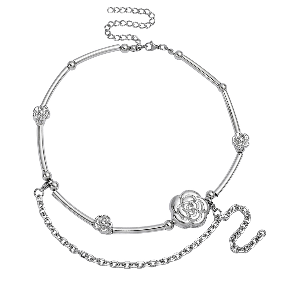 Layered Pendant Necklace Aesthetic - Collar de cadena doble con cuentas