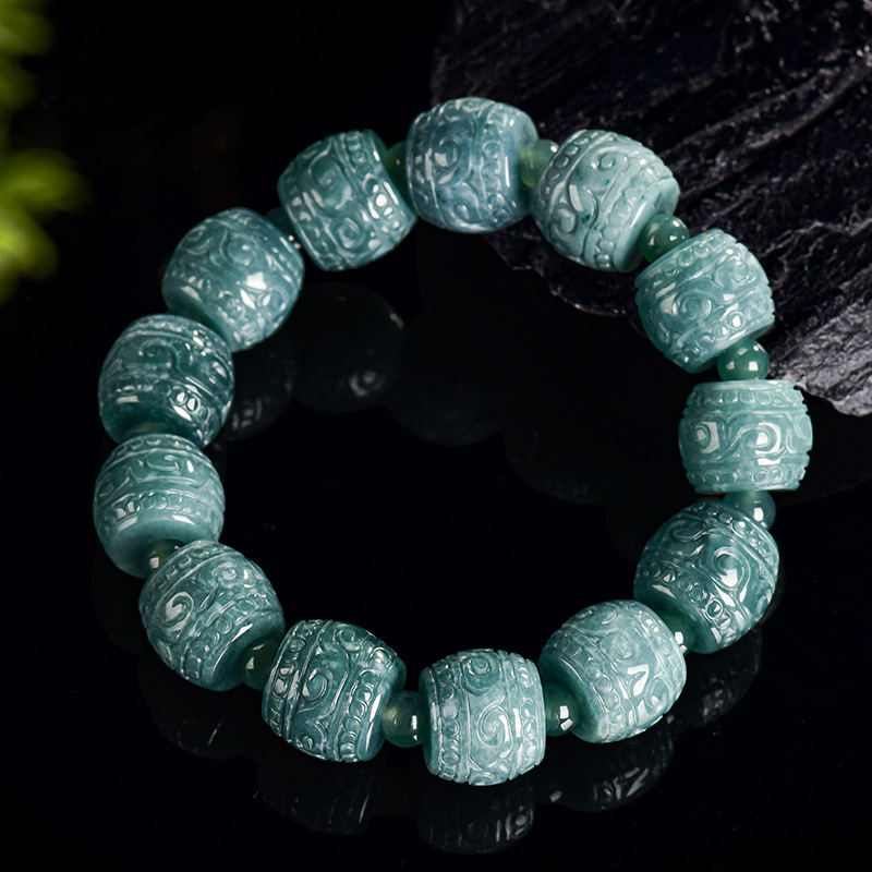 Bracelets - Pulsera de cuentas talladas de jadeíta