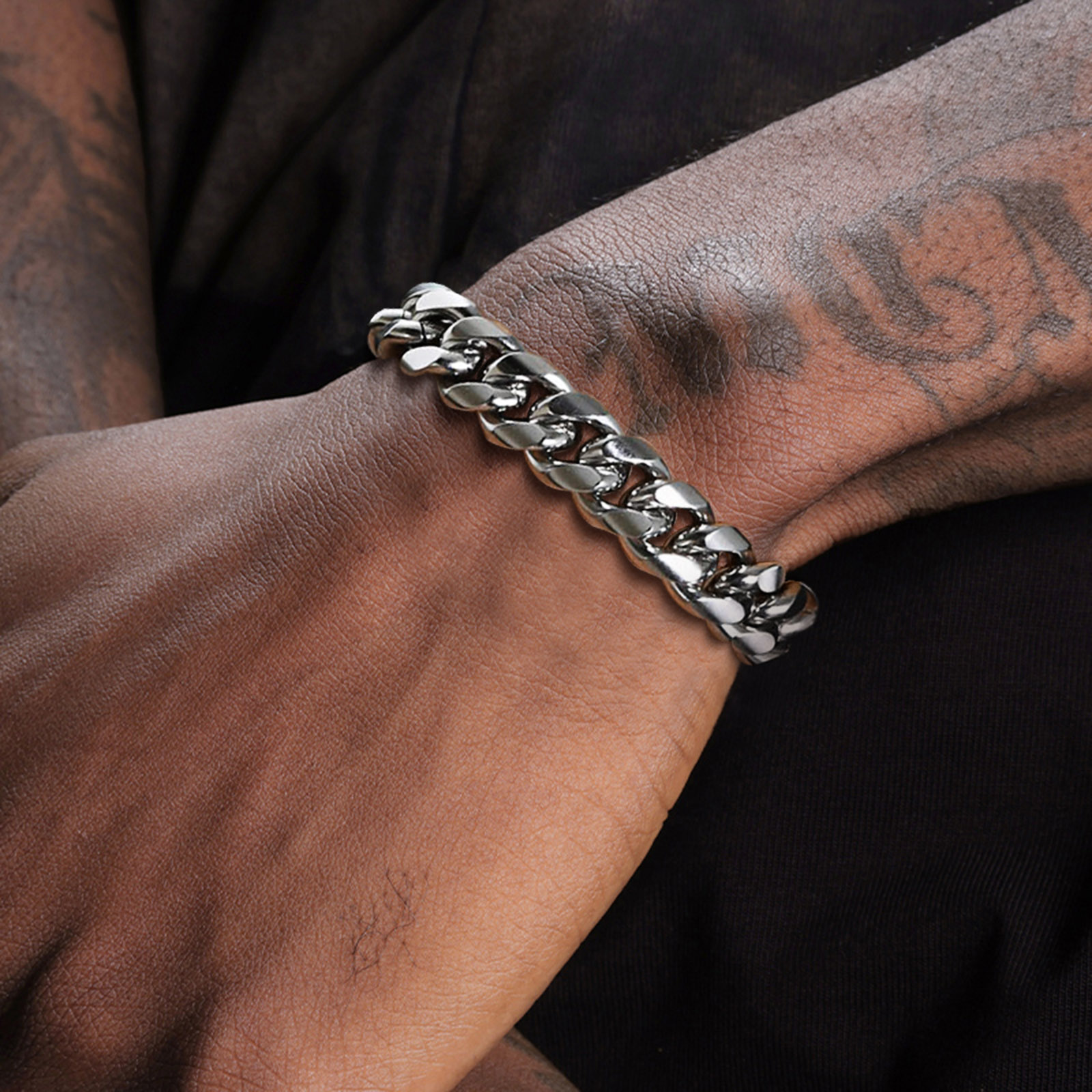 Cuban Link Chain 12Mm - Pulsera para hombre de cadena cubana