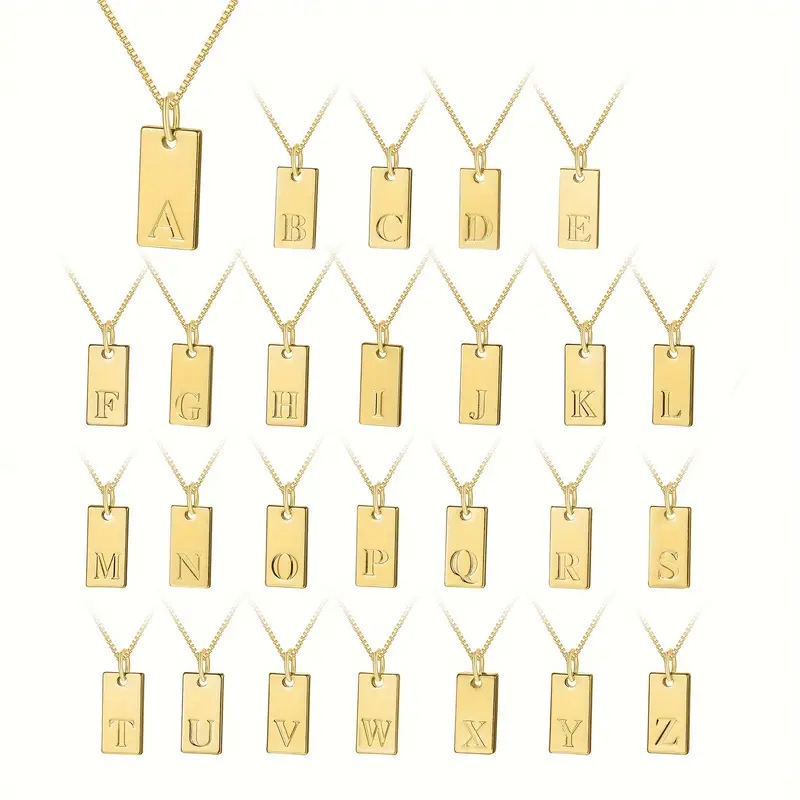 Initial Letter Necklace 18K Gold - Collares con colgante de etiqueta de