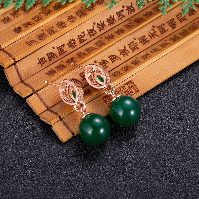 Earrings - Pendientes de cuentas de Jade Natural,