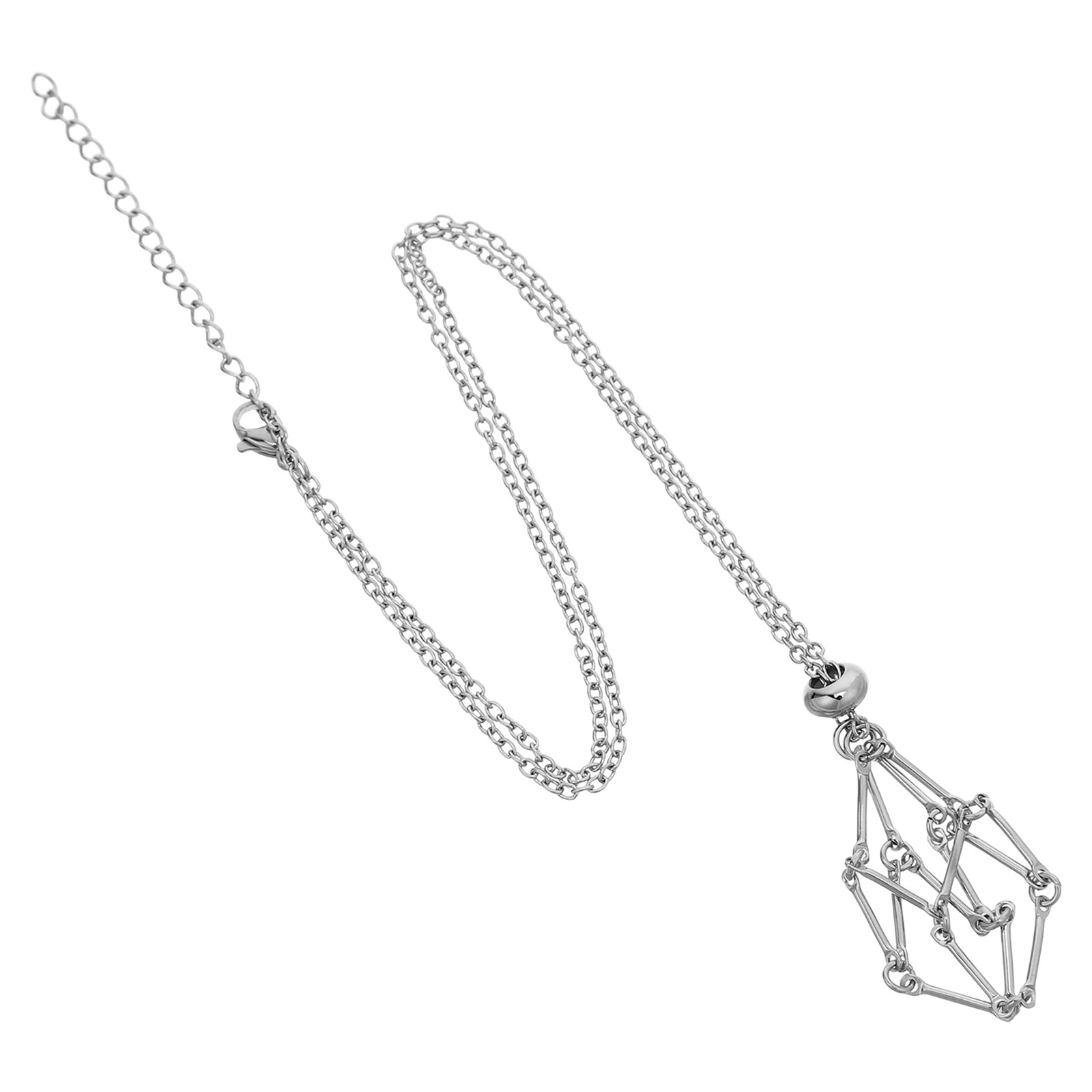 Collar con colgante de jaula d - Crystal Pendant Necklace Natural Stone reseña y precio