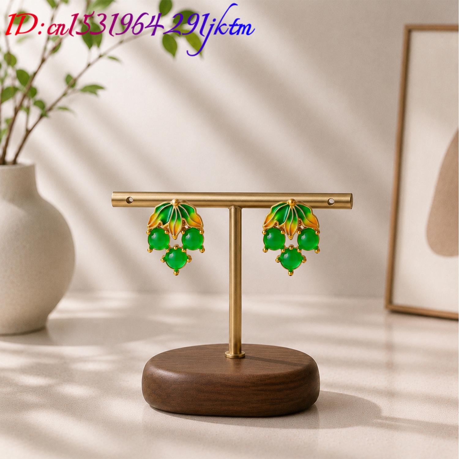 Pendientes de jade birmano con - Earrings reseña y precio
