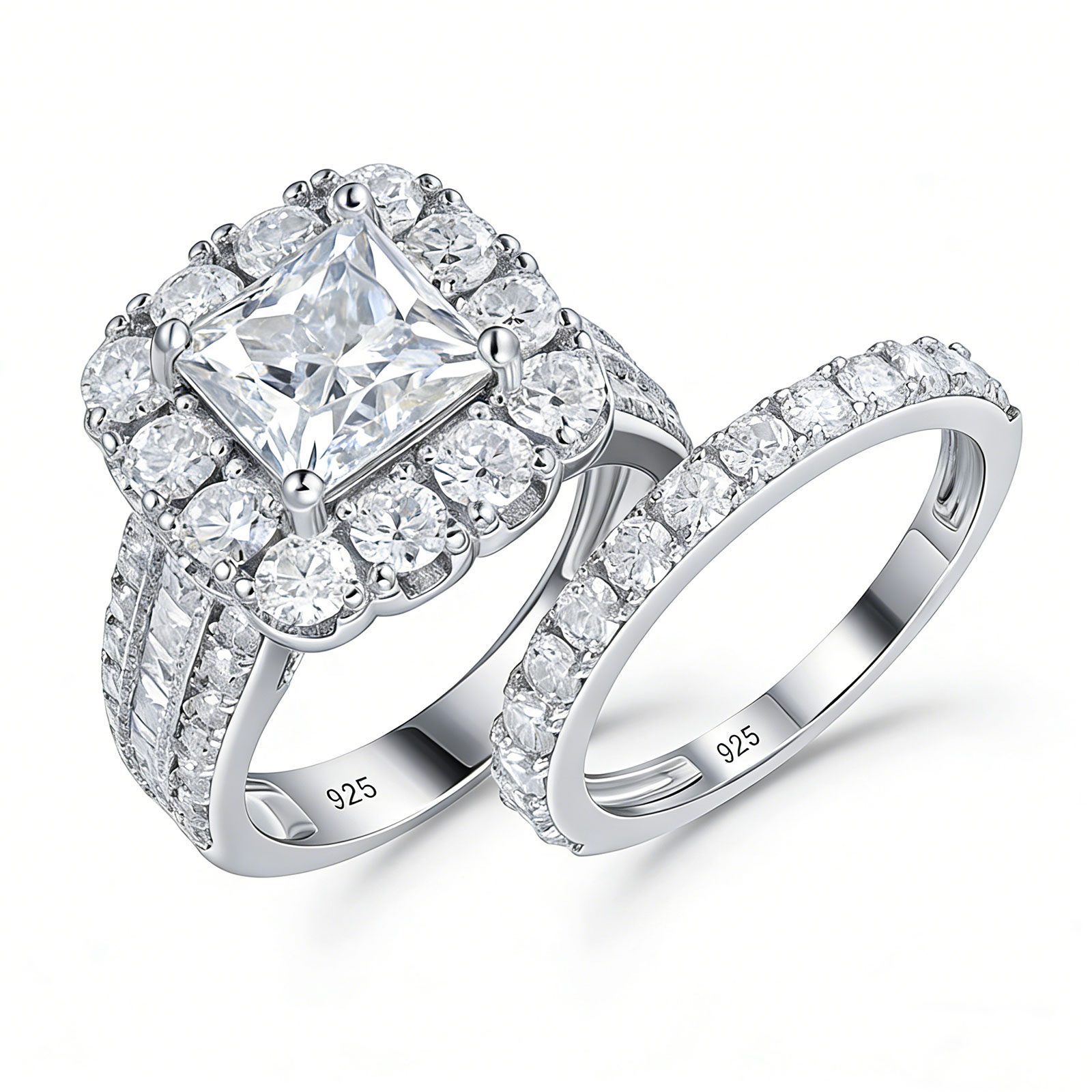 Newshe, juego de 2 anillos de  - Moissanite Engagement Ring 1 Carat reseña y precio