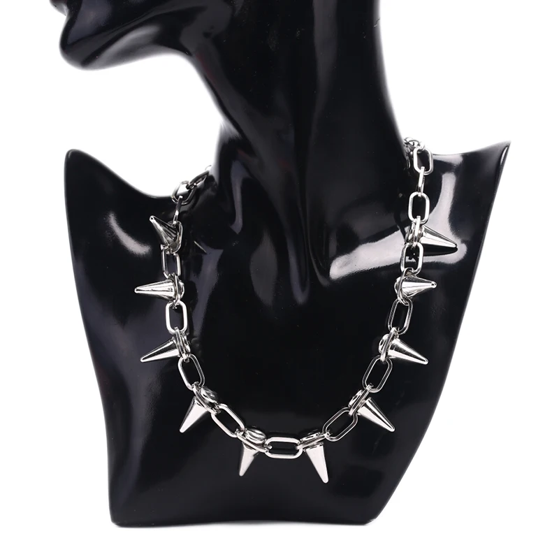 Collar con cuello de cuero, es - Goth Punk Spike Choker reseña y precio