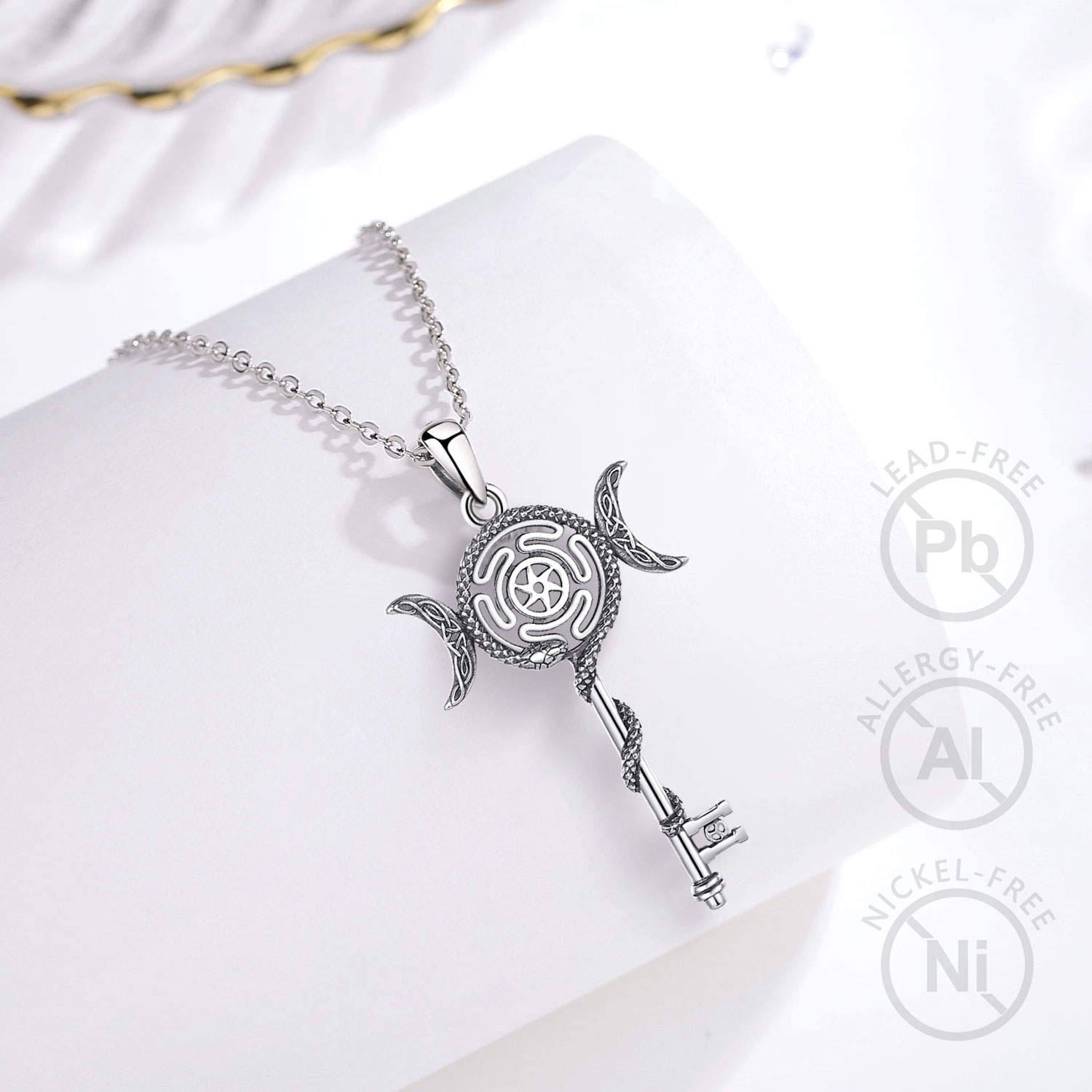 Eudora-collar de diosa Triple  - 925 Sterling Silver Chain Necklace Men reseña y precio