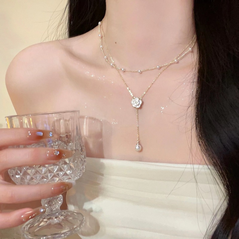 Collar con Colgante de Flor de - Layered Pendant Necklace Aesthetic reseña y precio
