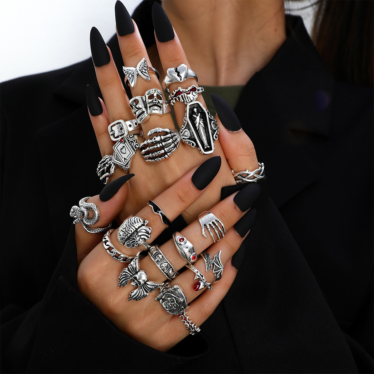 Juego de 23 anillos geométrico - Vintage Punk Knuckle Rings Set reseña y precio