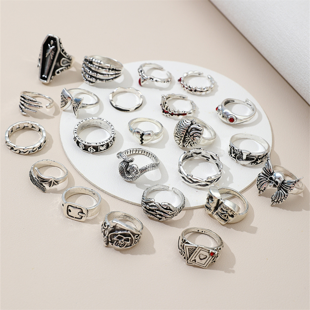 Juego de 23 anillos geométrico - Vintage Punk Knuckle Rings Set reseña y precio