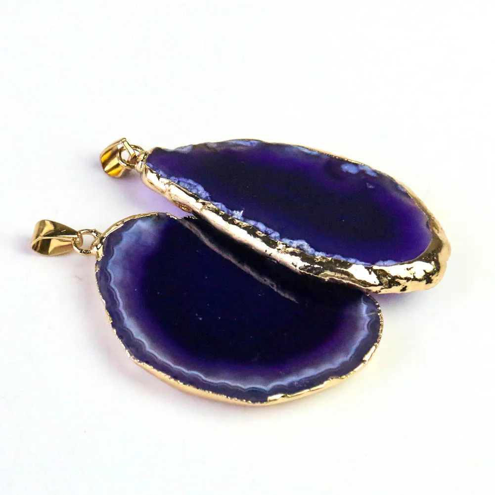 Colgante de ágata natural, hec - Crystal Pendant Necklace Natural Stone reseña y precio