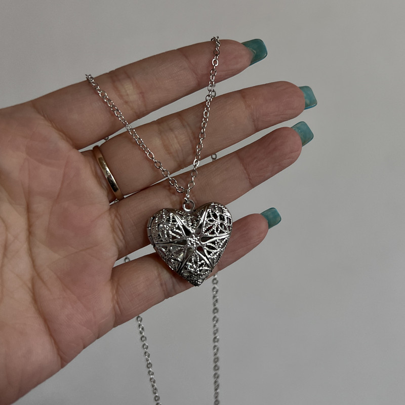 Collar con colgante de marco d - Heart Locket Necklace Photo reseña y precio