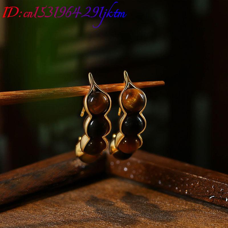 Pendientes de ojo de tigre con - Earrings reseña y precio