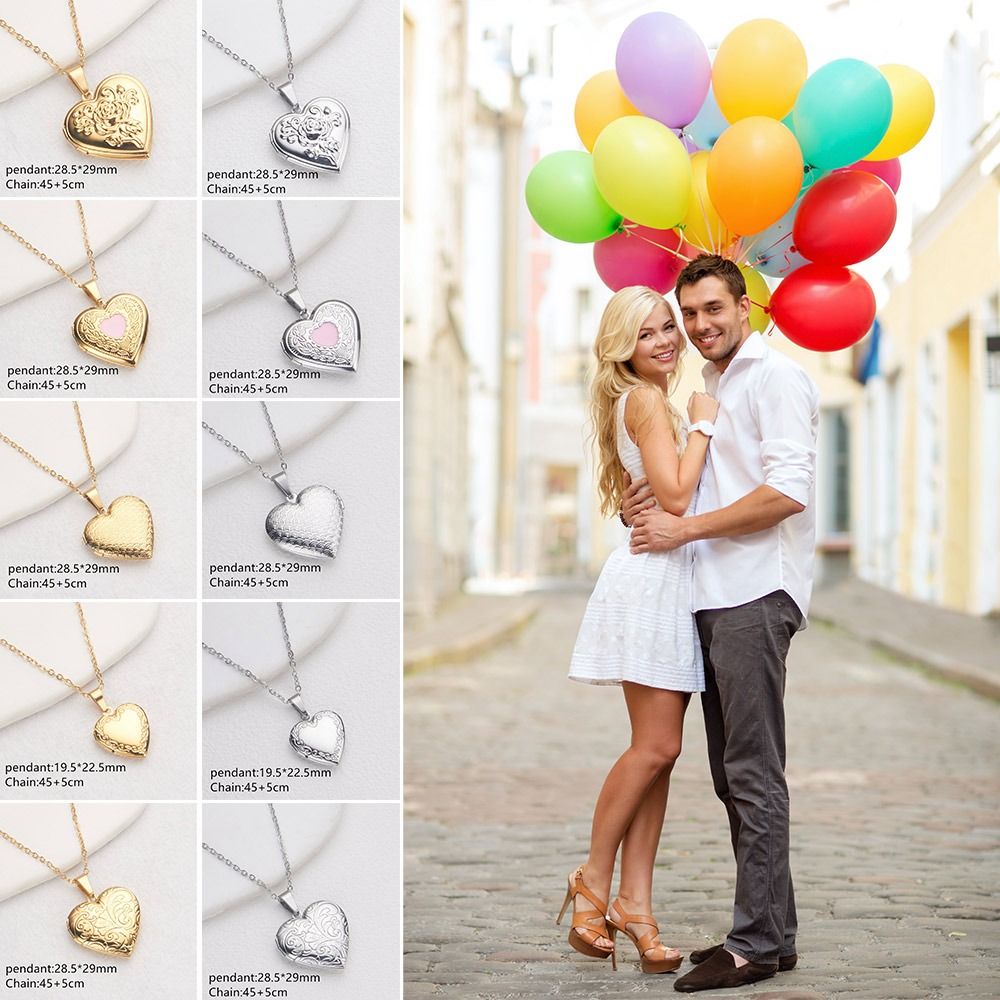 Collar de medallón con imagen  - Heart Locket Necklace Photo reseña y precio