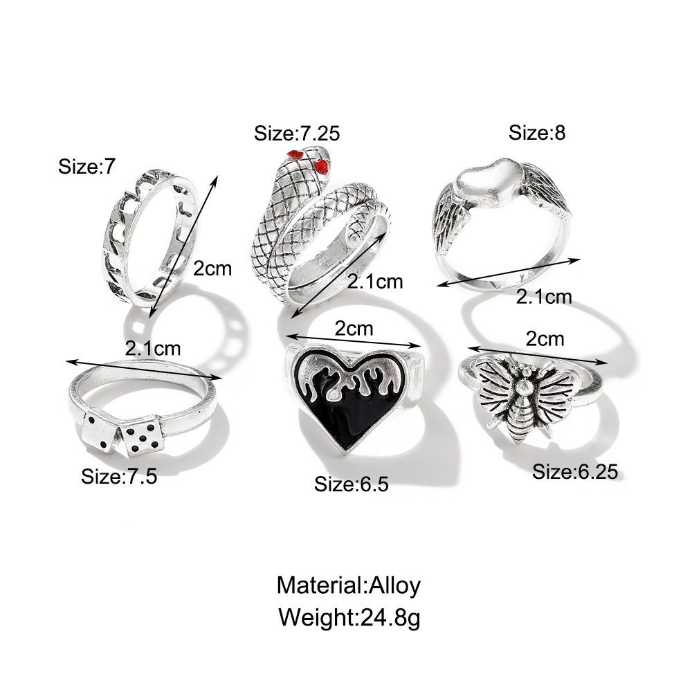 Juego de 6 anillos de nudillos - Vintage Punk Knuckle Rings Set reseña y precio