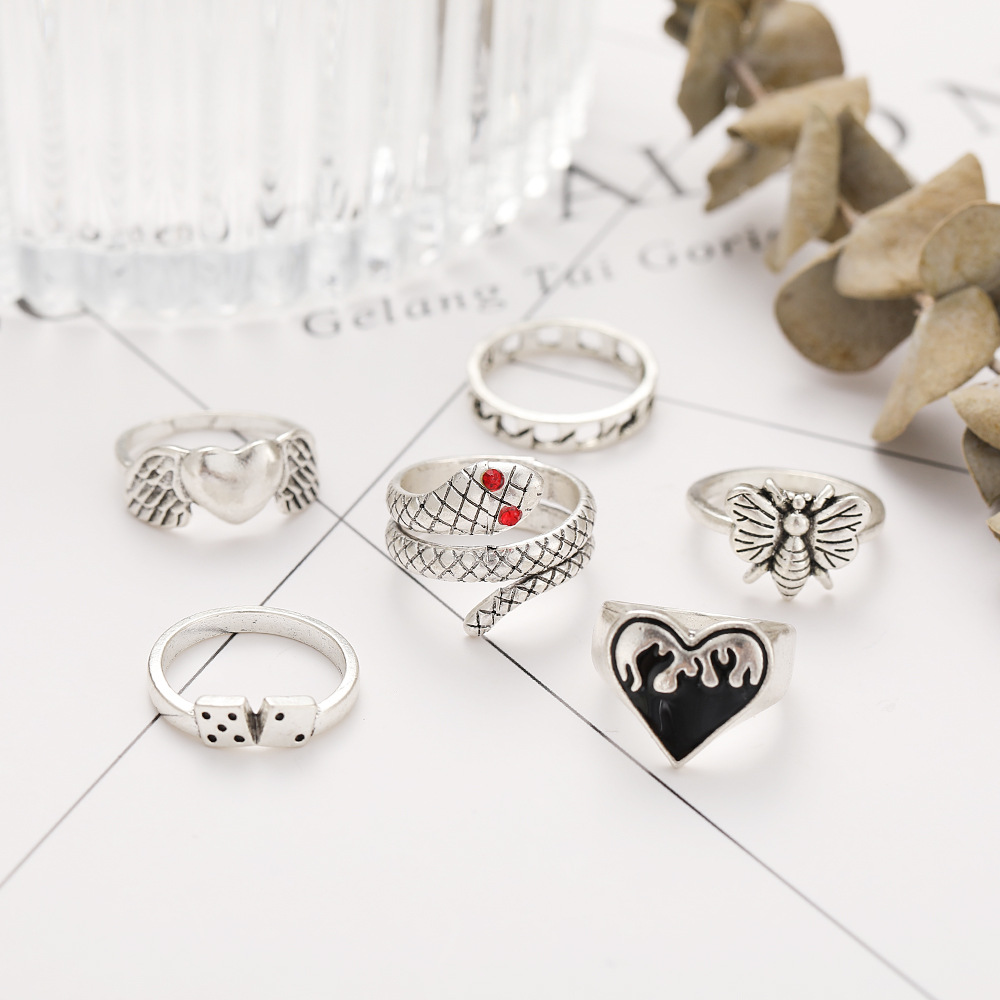 Juego de 6 anillos de nudillos - Vintage Punk Knuckle Rings Set reseña y precio