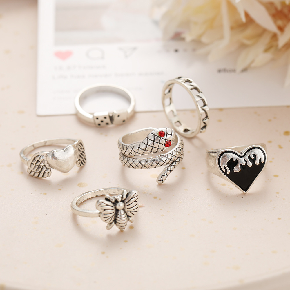 Juego de 6 anillos de nudillos - Vintage Punk Knuckle Rings Set reseña y precio